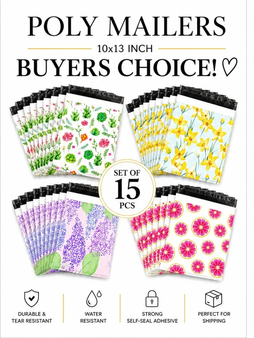 (15!) Poly Mailers – Buyers Choice! 10x13